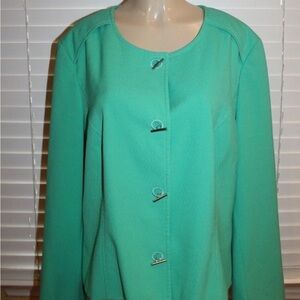 Lane Bryant green lined button down jacket size 26
